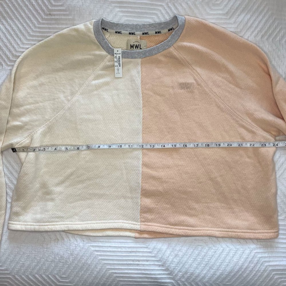 BRAND NEW | Madewell | MWL Airyterry Colorblock Crop Sweatshirt - Picture 4 of 8